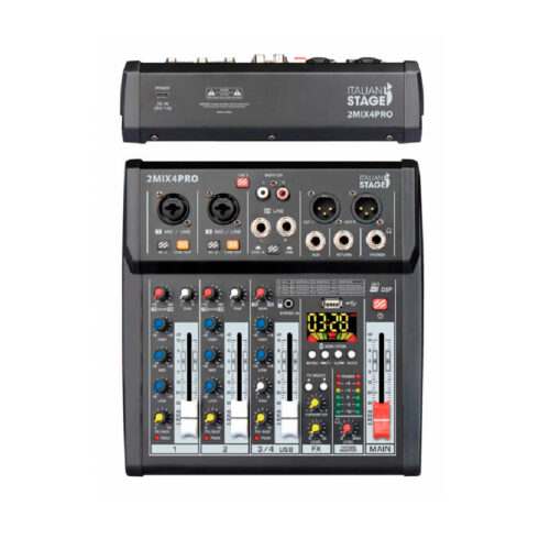 MEZCLADOR ITALIAN STAGE IS 2MIX4PRO CON INTERFAZ USB Y BT